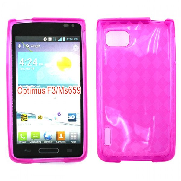 Wholesale LG Optimus F3 MS659 TPU Gel Case (Hot Pink)